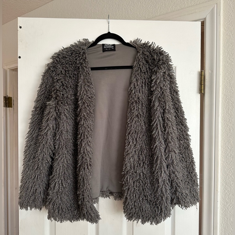 Oversized Grey Fluffy Jacket